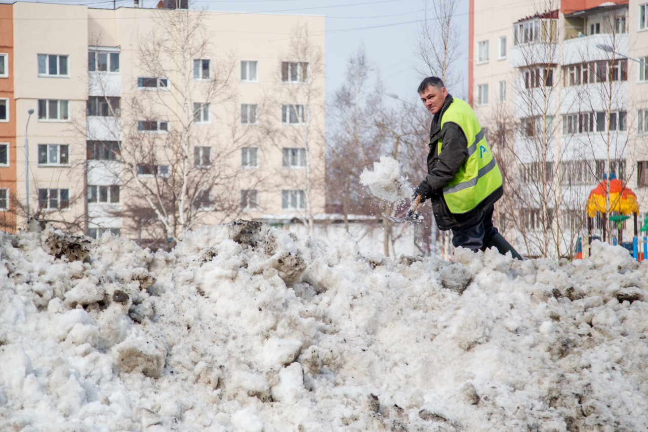 CitySakh.ru - У южно-сахалинских УК есть неделя, чтобы убрать снег на  придомовых территориях